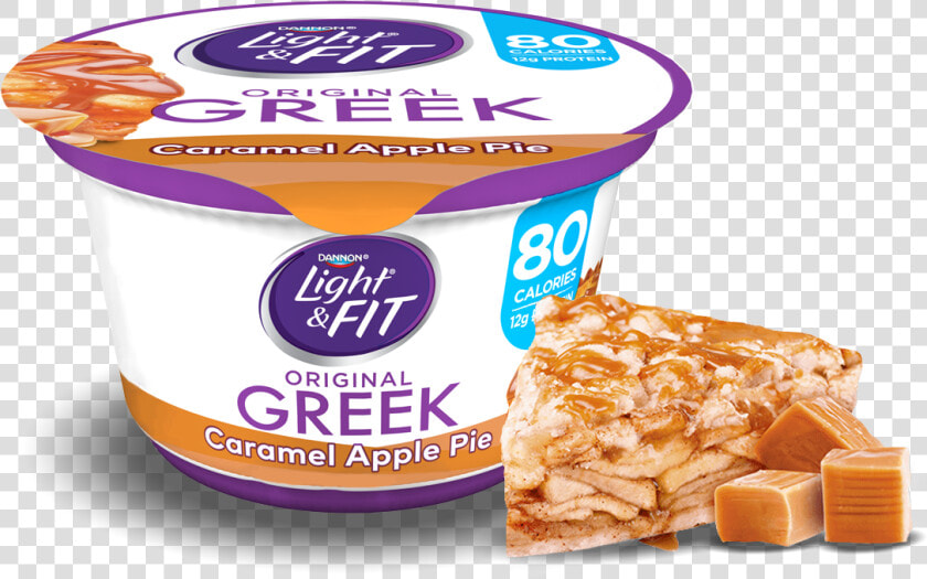 Caramel Apple Pie Greek Yogurt   Caramel Apple Pie Dannon Light And Fit  HD Png DownloadTransparent PNG