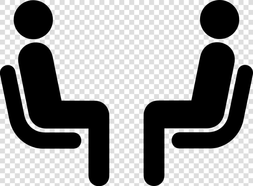 Cartoon Of Two People Sitting Down Having A Conversation   Waiting Clip Art Black And White  HD Png DownloadTransparent PNG