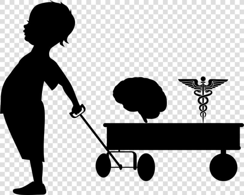 Boy Pulling Wagon Silhouette  HD Png DownloadTransparent PNG