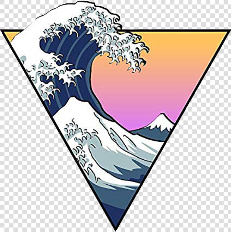  tumblr  wave   aesthetic  blue  pink  orange  interesting   Aesthetic Wave Sticker  HD Png DownloadTransparent PNG