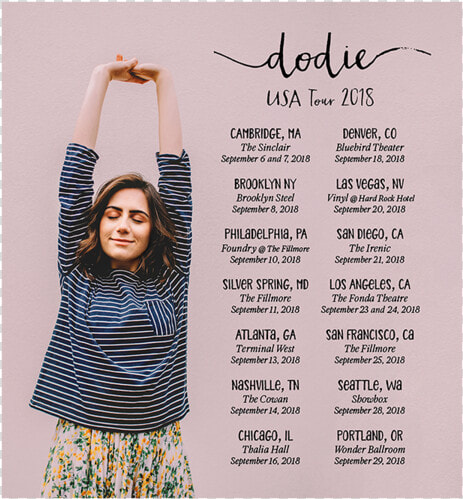 Dodie Usa Tour 2018 Poster   Dodie Tour Us 2019  HD Png DownloadTransparent PNG