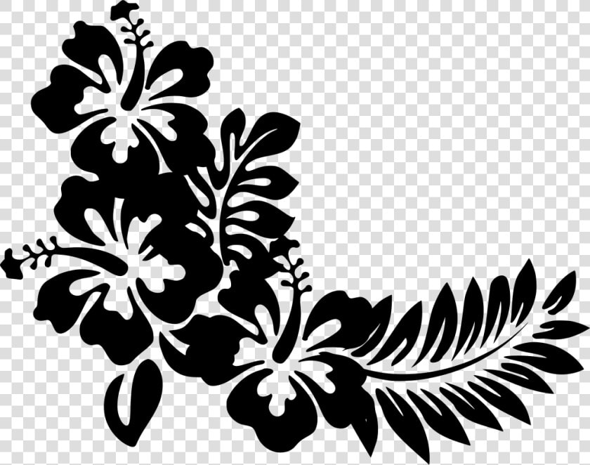 Hawaiian Flowers Clip Art Black And White  HD Png DownloadTransparent PNG