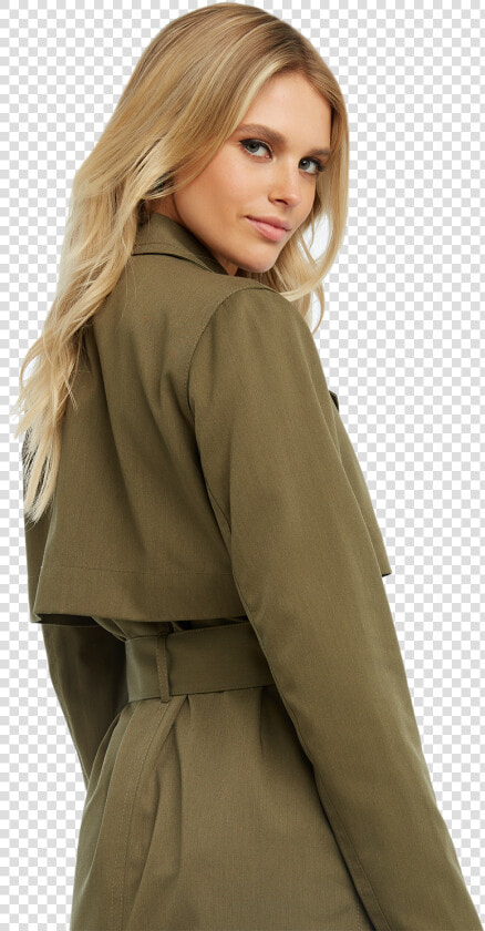 Trench Coat In Colour Burnt Olive  HD Png DownloadTransparent PNG