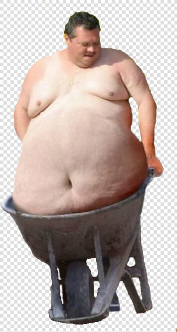 Fat Guy In Wheelbarrow  HD Png DownloadTransparent PNG