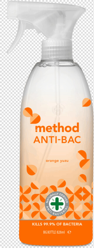 Method Anti bac Cleaner Orange Yuzu 828ml Front Orange   Method Antibac  HD Png DownloadTransparent PNG