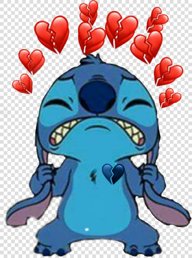  sad  stitch  stich  stih  stith  lilo  broken  heart   Sad Stitch  HD Png DownloadTransparent PNG