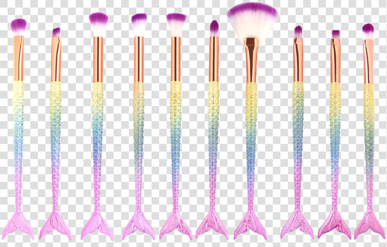 Maange 10pcs Mermaid Tail Eye Makeup Brushes Set   Maquiagem A Venda  HD Png DownloadTransparent PNG