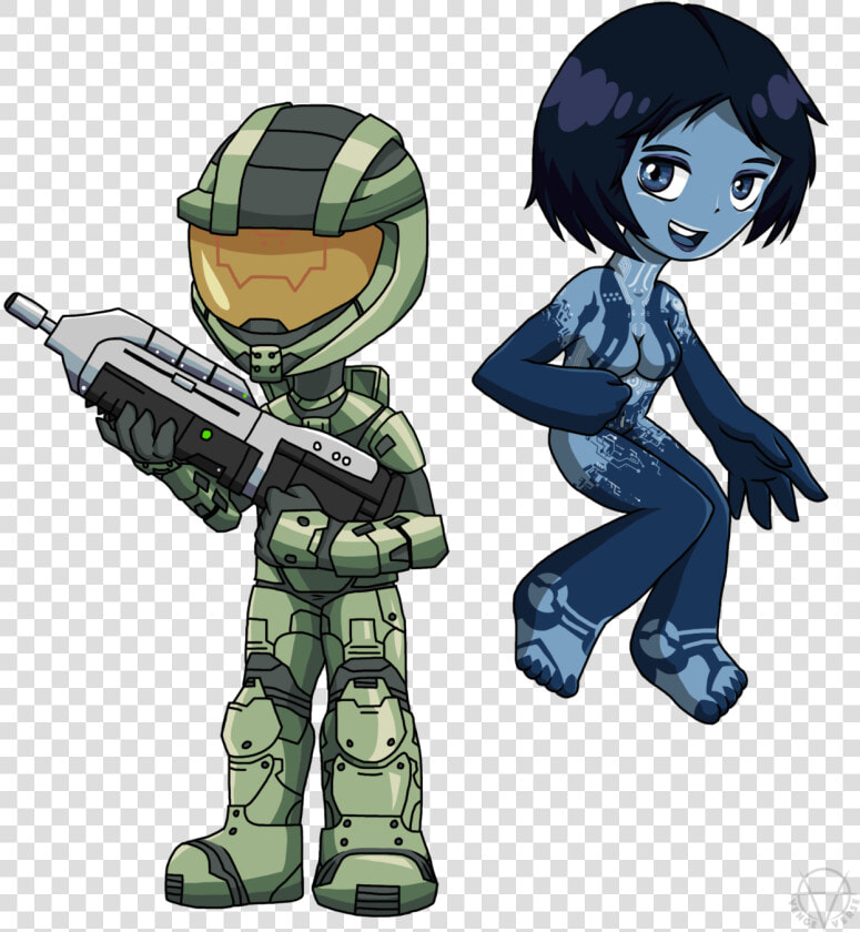 2014 05   Chibi Master Chief And Cortana  HD Png DownloadTransparent PNG