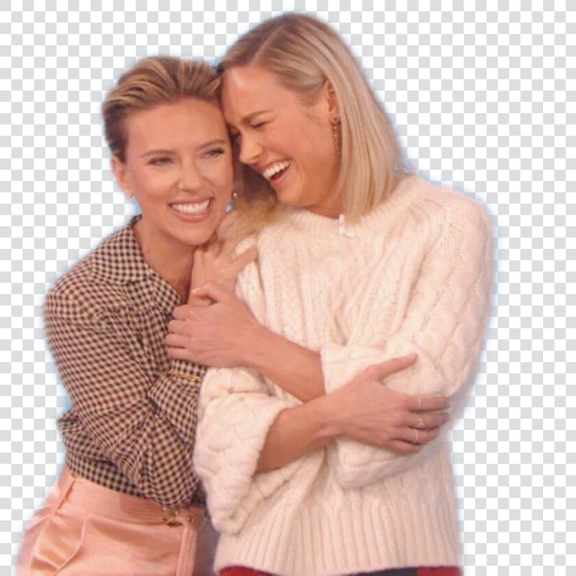  scarlett  scarlettjohansson  johansson  brie  larson   Brie Larson And Scarlett Johansson Hugs  HD Png DownloadTransparent PNG