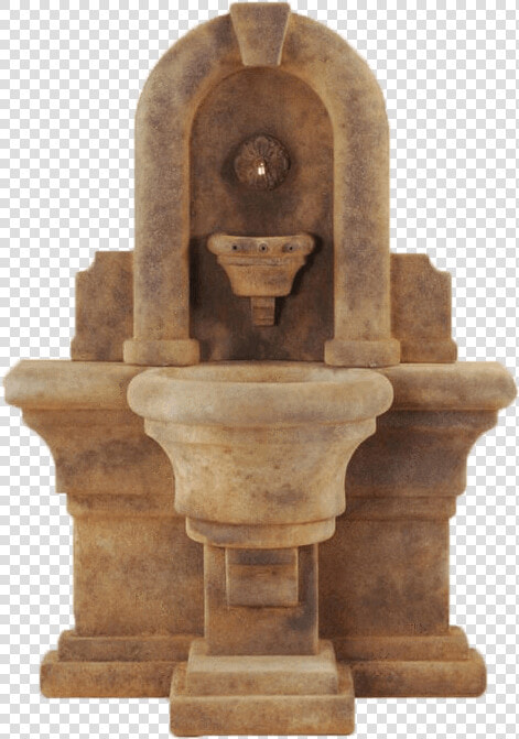 Etruria Wall Cast Stone Outdoor Fountain Fountain Tuscan   Carving  HD Png DownloadTransparent PNG