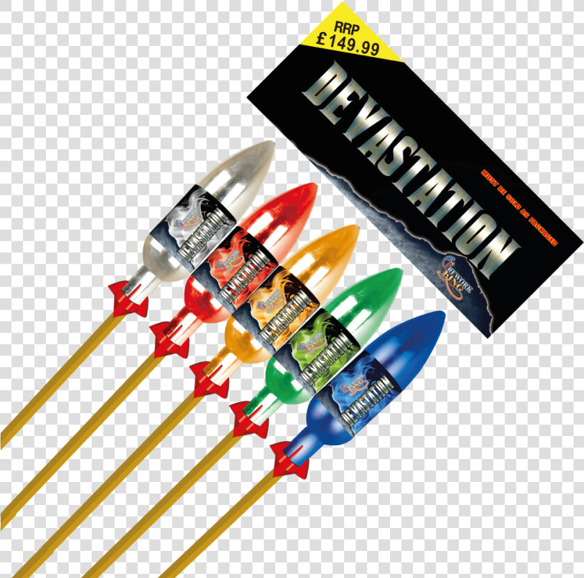 Devastation Rockets 5 Pack Fireworks   Manic Attack Rockets  HD Png DownloadTransparent PNG