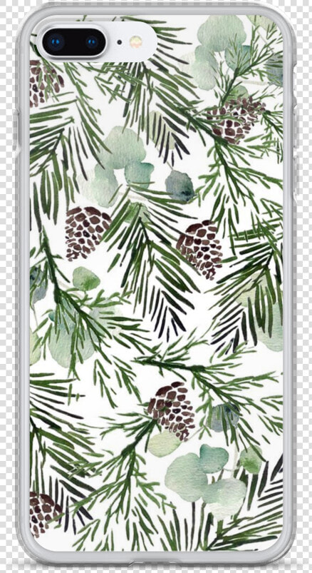 Christmas Tree Leaves Phone Case   Christmas Greenery Wallpaper Pinecones  HD Png DownloadTransparent PNG