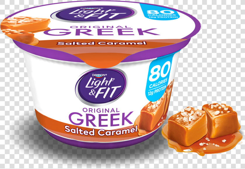 Salted Caramel Greek Yogurt   Dannon Light And Fit Greek Yogurt Salted Caramel  HD Png DownloadTransparent PNG