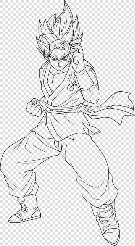 Super Saiyan Blue Goku Lineart By Brusselthesaiyan   Goku Ssj Blue Drawing  HD Png DownloadTransparent PNG