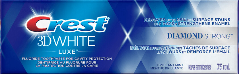 Crest 3d White Luxe Diamond Strong Toothpaste   Crest White Diamond Strong  HD Png DownloadTransparent PNG