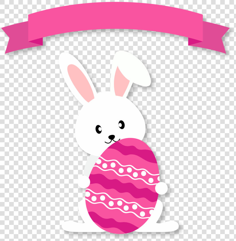 Egg Rabbit With Bunny Ribbon Easter Clipart   Feliz Pascoa Clinica De Olhos  HD Png DownloadTransparent PNG