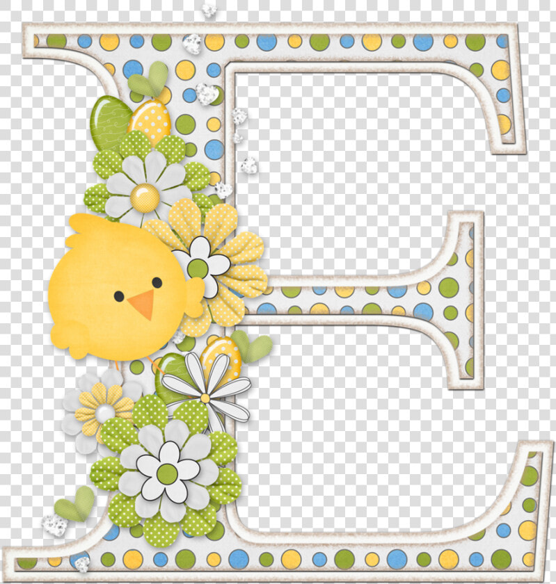 Inicial Con Flores Patito Png  Transparent PngTransparent PNG