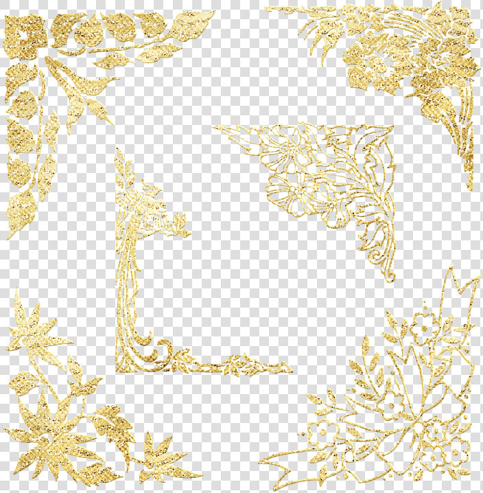 Gold Foil Corners  Garnishes  Corner Fillers   Corner Gold Floral Png  Transparent PngTransparent PNG