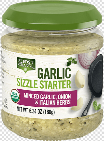 Seeds Of Change™ Sizzle Starter™ Minced Garlic  Onion   Cocktail Onion  HD Png DownloadTransparent PNG