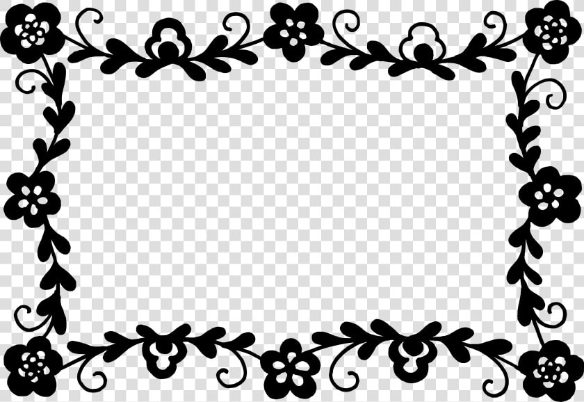 Design For Free Download On Mbtskoudsalg   Black And White Flower Frame Clipart  HD Png DownloadTransparent PNG