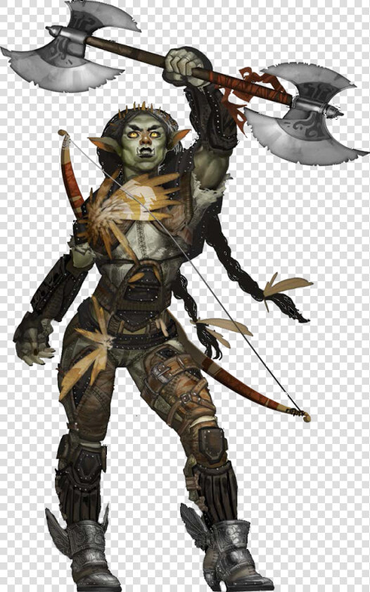  orc  female  woman  battleaxe  warrior  fantasy  middleearth   Dnd Half Orc Ranger  HD Png DownloadTransparent PNG