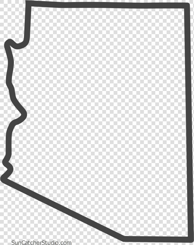 Free Arizona Outline With Home On Border  Cricut Or   Printable Arizona State Outline  HD Png DownloadTransparent PNG