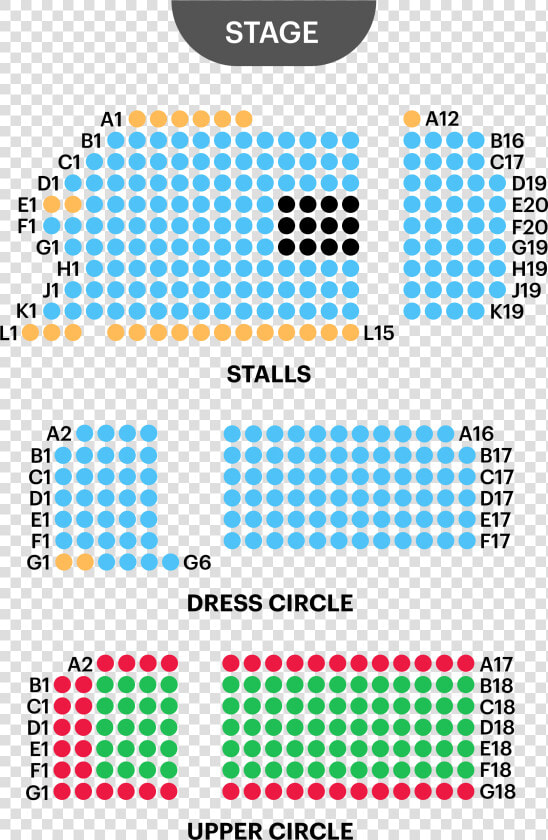 Fortune Theatre Seating Map   Fortune Theatre London Seating Plan  HD Png DownloadTransparent PNG