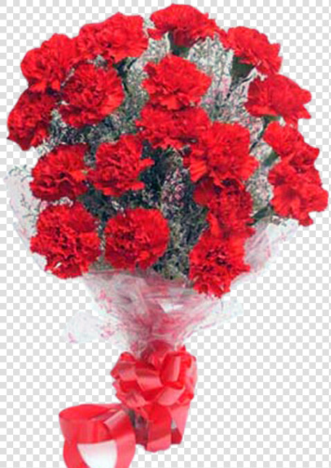 24 Red Carnation Bouquet   Gift Basket Rose Good Morning  HD Png DownloadTransparent PNG