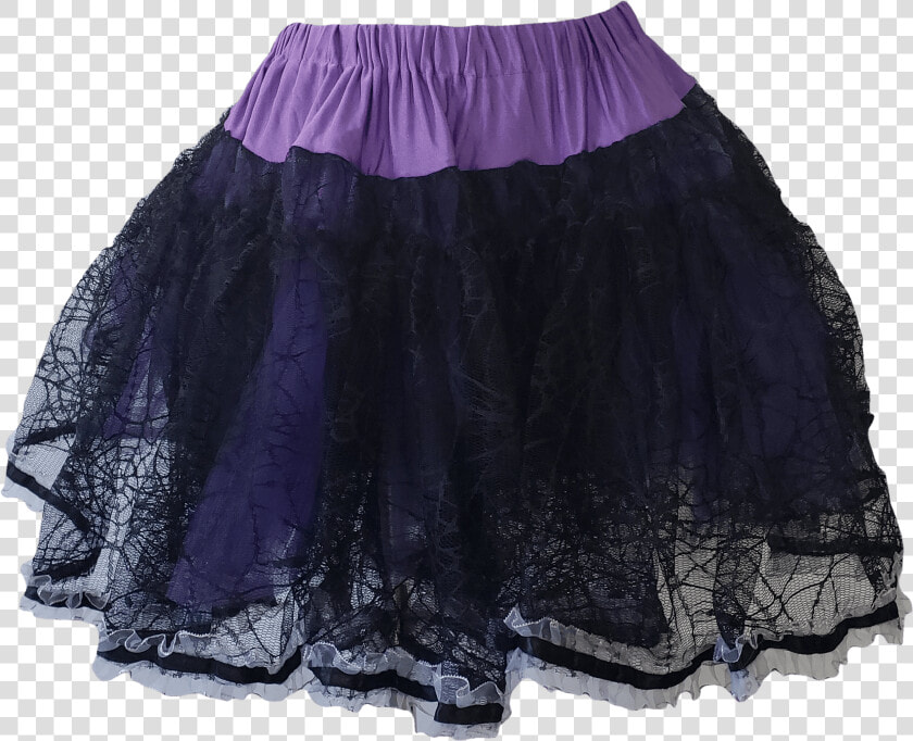 Purple Tutu With Black Lace Overlay And Pink Ruffle   Miniskirt  HD Png DownloadTransparent PNG