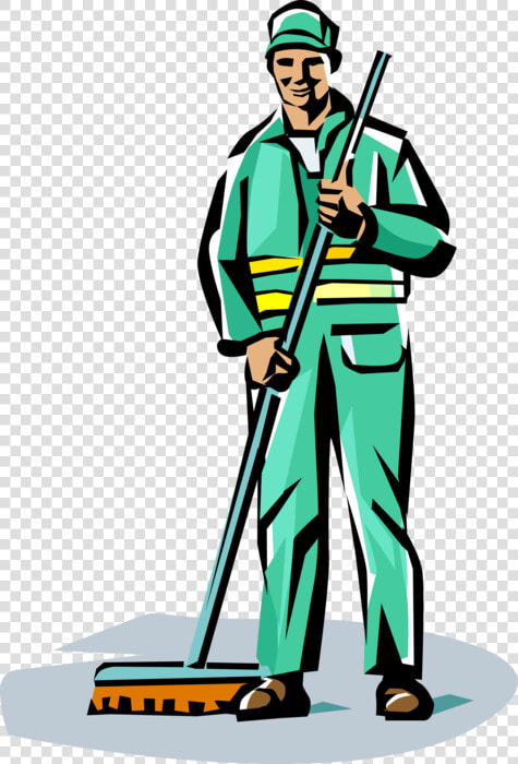 Vector Illustration Of School Janitor Custodian With  HD Png DownloadTransparent PNG