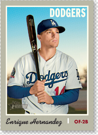 Enrique Hernandez 2019 Heritage Baseball Base Poster   Los Angeles Dodgers  HD Png DownloadTransparent PNG