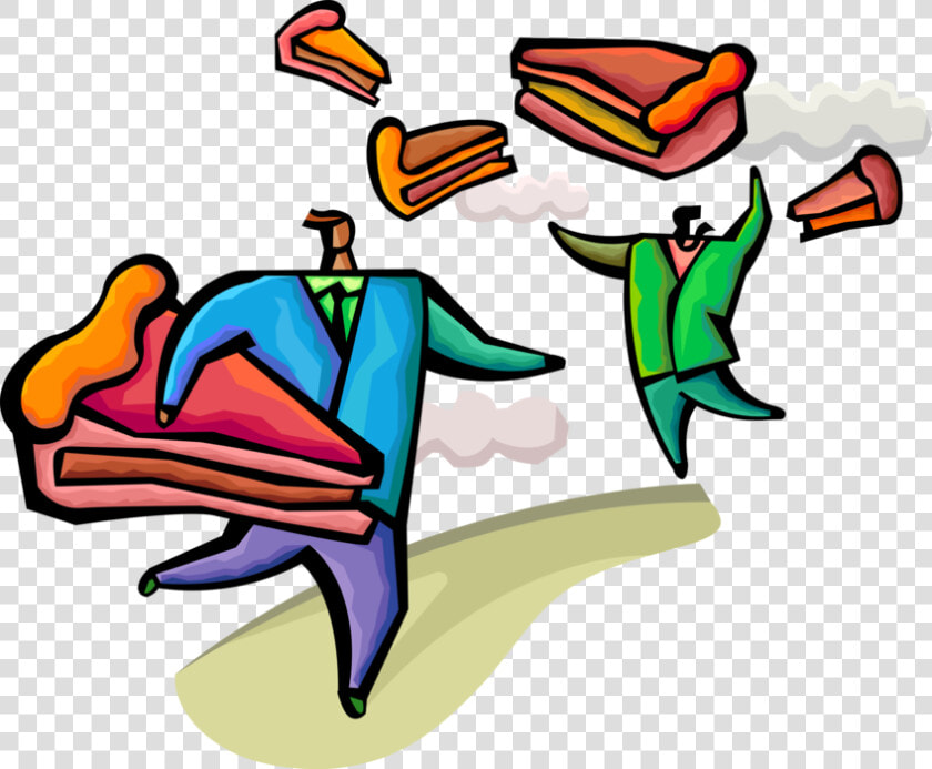 Vector Illustration Of Businessmen Grab Their Slice  HD Png DownloadTransparent PNG