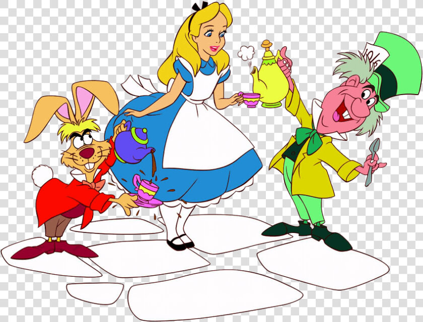 Disney Tea Clipart   Alice And Mad Hatter Cartoon  HD Png DownloadTransparent PNG