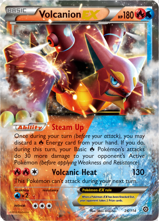 Volcanion Ex Pokemon Card  HD Png DownloadTransparent PNG