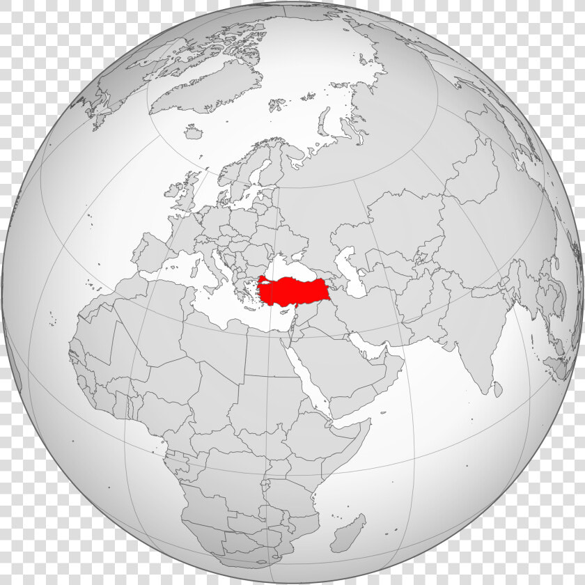 Turkey Map Globe Transparent Background Middle East   Turkey Orthographic Projection  HD Png DownloadTransparent PNG