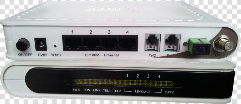 Triple Play Onu For Ftth 4 Ethernet 2 Voice Fxs And   Radio Receiver  HD Png DownloadTransparent PNG