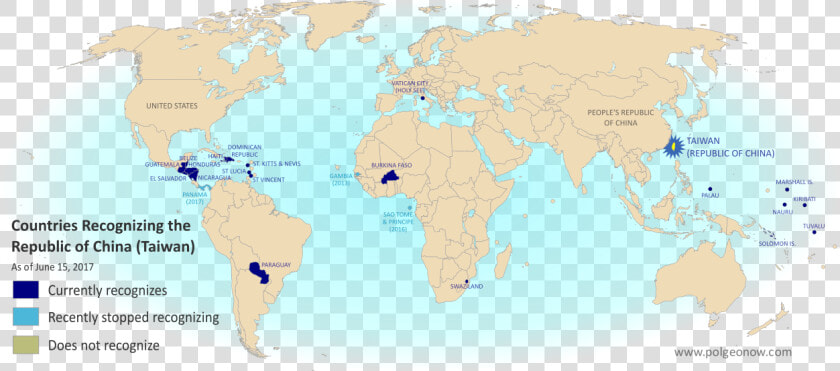 Map Of Countries That Recognize Taiwan  HD Png DownloadTransparent PNG