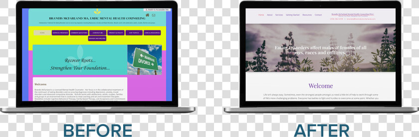 Brandis Mcfarland Mental Health Counseling  Pllc Website   Website Redesign Before And After  HD Png DownloadTransparent PNG