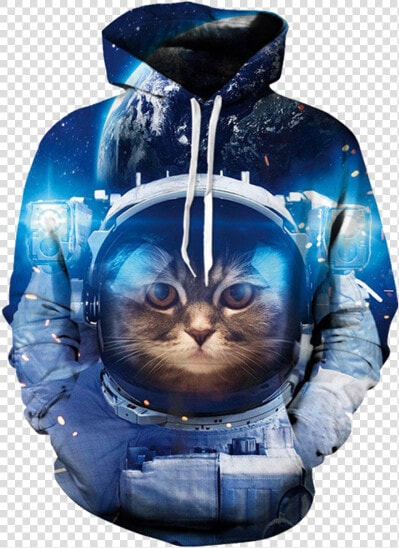 Cool Cat Unisex Hoodie   Cat In Outer Space  HD Png DownloadTransparent PNG