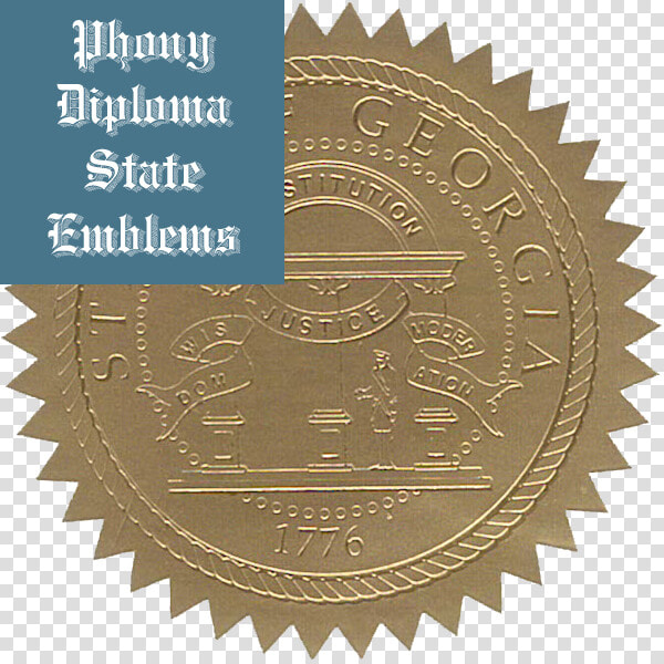 Georgia Embossed Gold State Emblem Applied To Fake  HD Png DownloadTransparent PNG