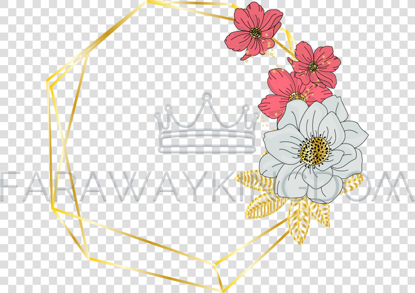 Red White Wedding Floral Golden Frame Vector Illustration   Gold Red Flower Frame Vector  HD Png DownloadTransparent PNG