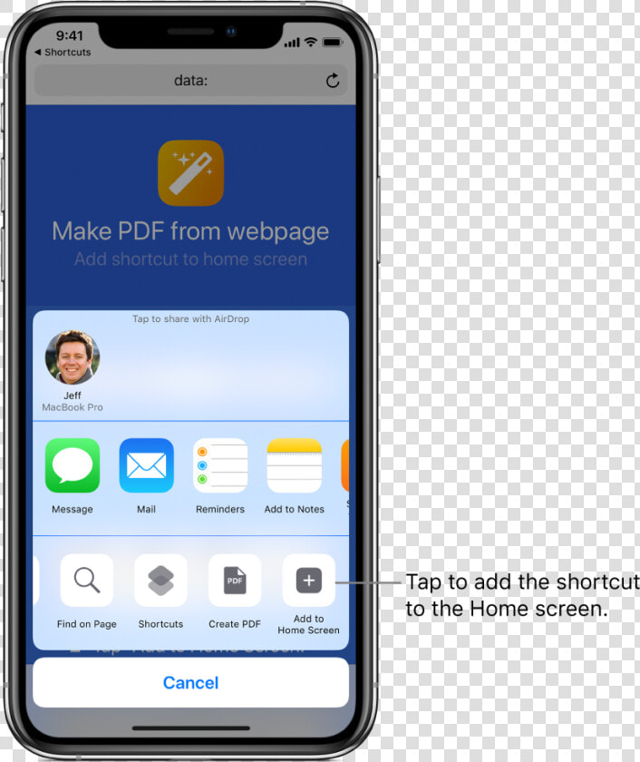 Add To Home Screen Button Displayed In Safari   Geteilte Alben  HD Png DownloadTransparent PNG