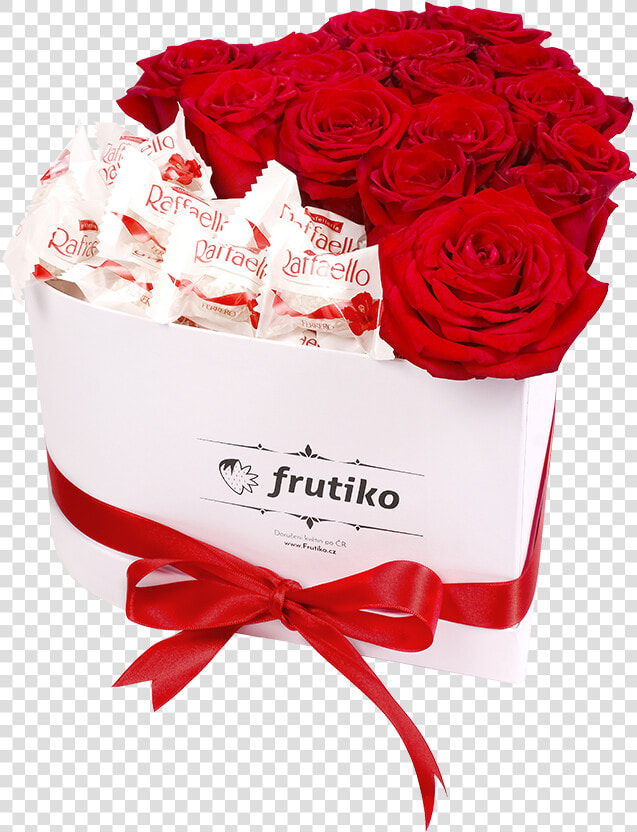 Heart Box Red Rose Raffaello   Box Of Blue Flowers  HD Png DownloadTransparent PNG