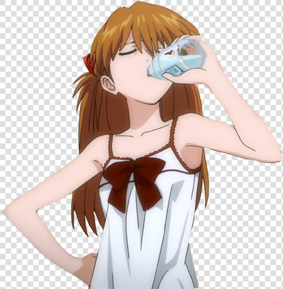 Asuka Langley Soryu   Png Download   Boire De L Eau Manga  Transparent PngTransparent PNG