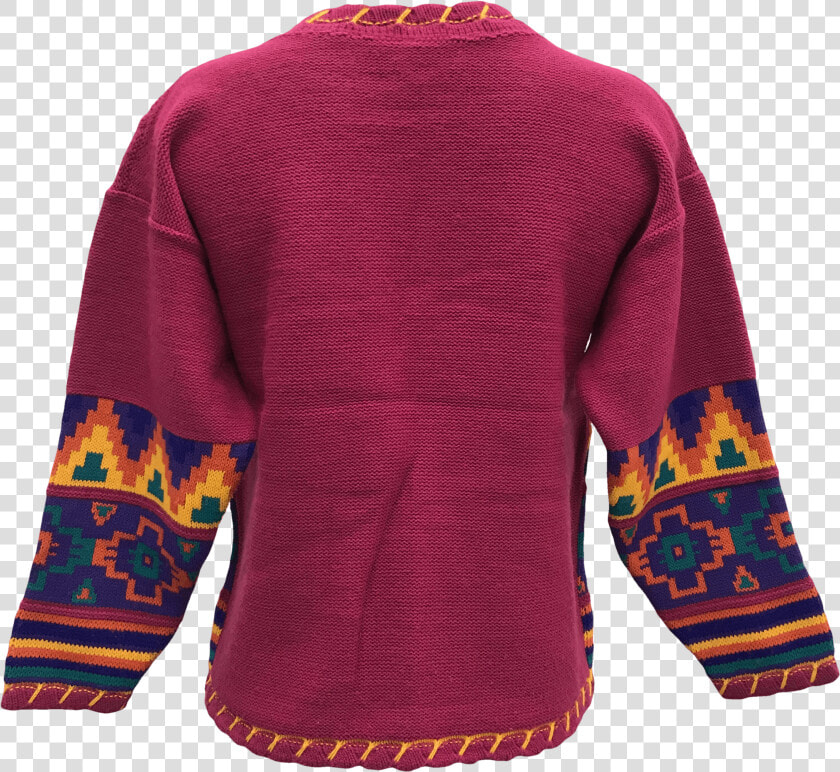 80 S Pink Cable Knit Sweater With Multicolor Geometric   Cardigan  HD Png DownloadTransparent PNG