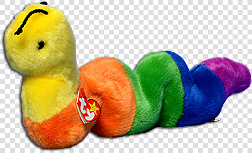 Ty Beanie Buddies Inch The Worm Stuffed Animal   Introduced   Rainbow Worm Beanie Baby  HD Png DownloadTransparent PNG