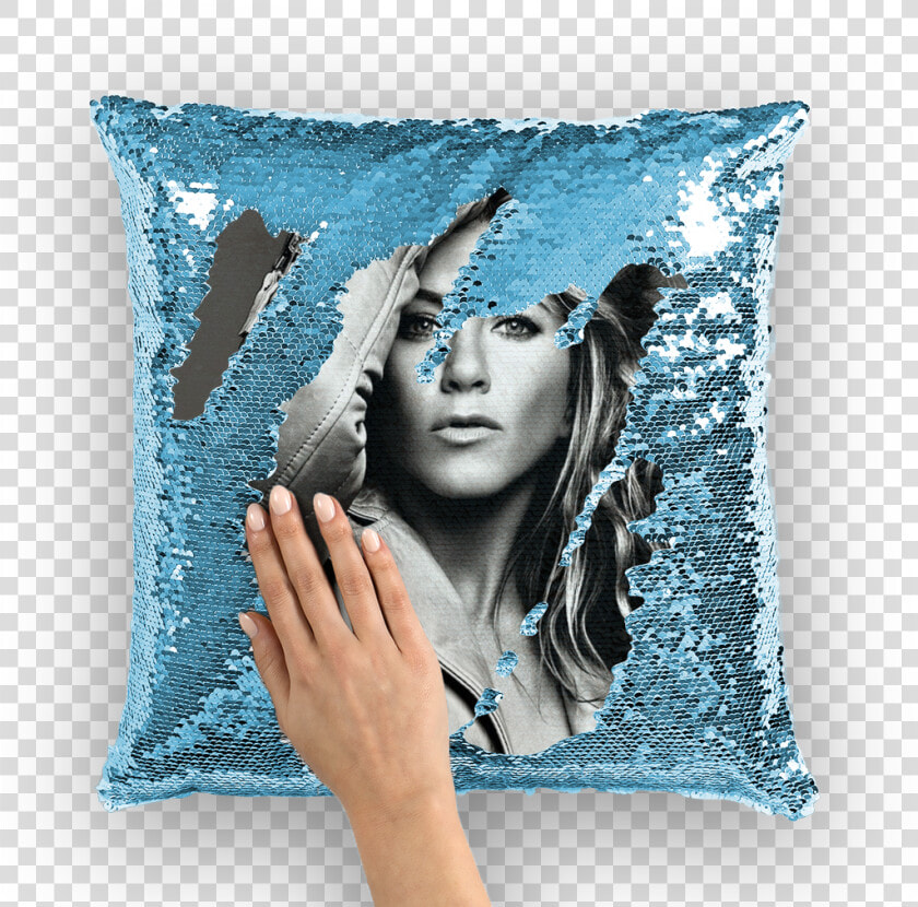 Jennifer Aniston Sequin Cushion Cover Class   Danny Devito Sequin Pillow  HD Png DownloadTransparent PNG