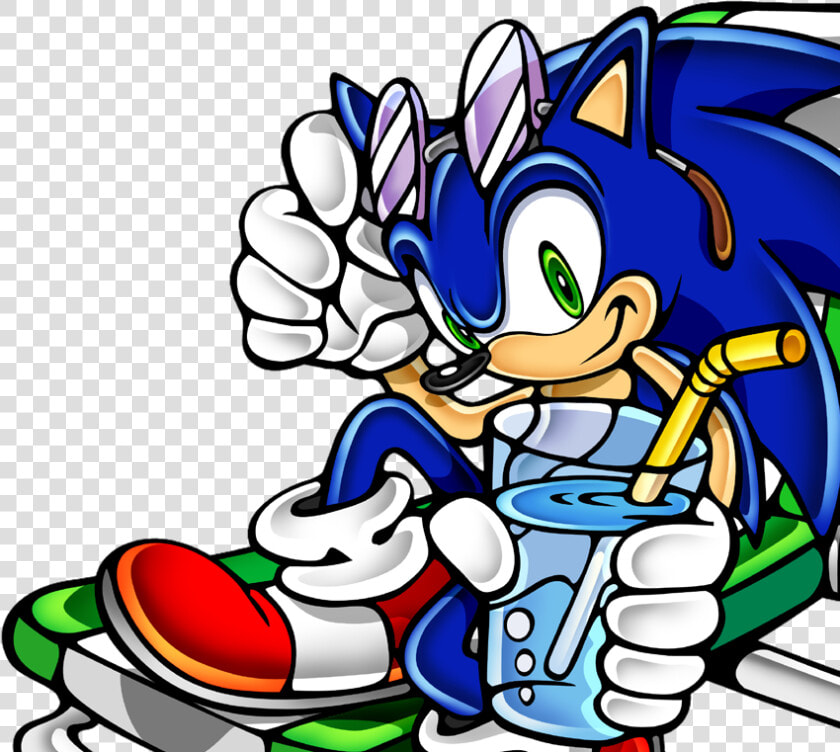 Sonic The Hedgehog Summer Clipart Sonic Adventure   Sonic The Hedgehog Drinking  HD Png DownloadTransparent PNG