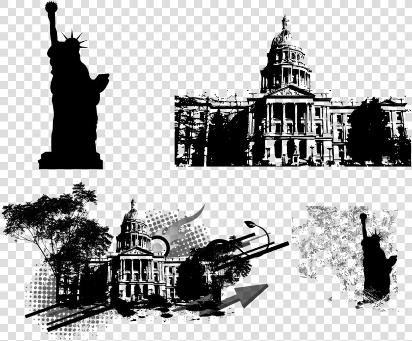 Usa  Capital  Statue Of Liberty  Silhouette   Colorado State Capitol Building  HD Png DownloadTransparent PNG