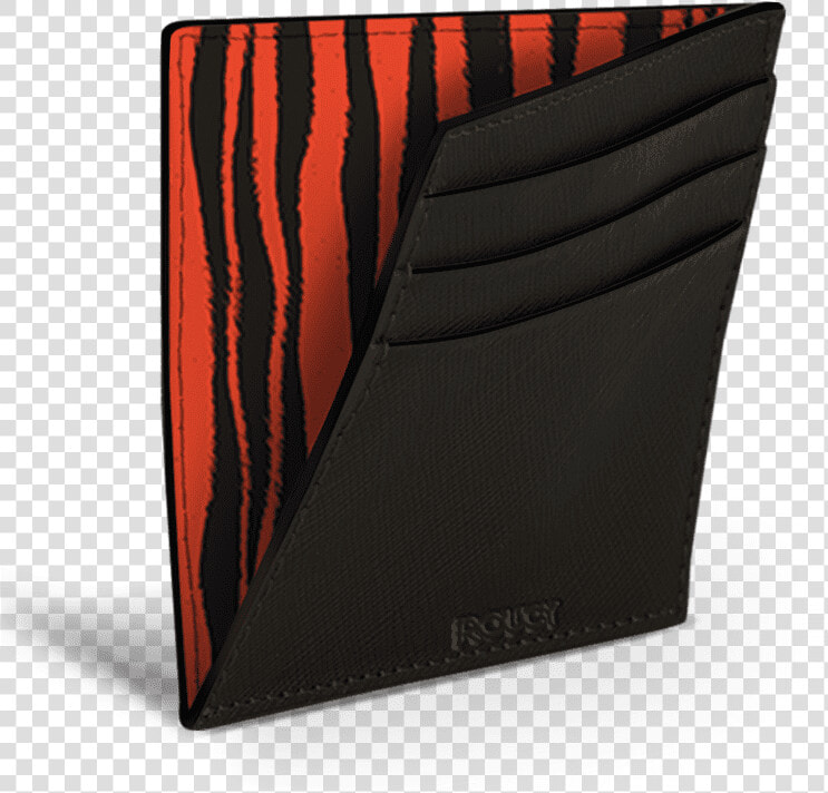 Tiger Print Black Saffiano Sleek Leather Card Wallet   Wallet  HD Png DownloadTransparent PNG